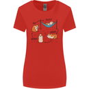 Hampster Eat Sleep Wheek Repeat Funny Womens Wider Cut T-Shirt Red