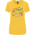 Hampster Eat Sleep Wheek Repeat Funny Womens Wider Cut T-Shirt Yellow