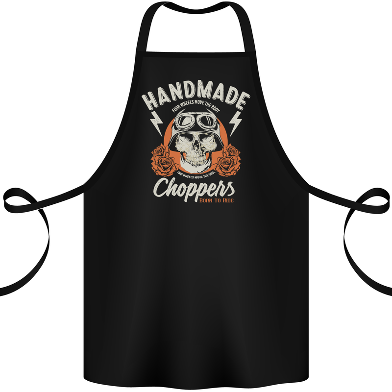 Hand Made Choppers Motorcycle Biker Cotton Apron 100% Organic Black