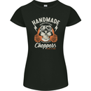 Hand Made Choppers Motorcycle Biker Womens Petite Cut T-Shirt Black