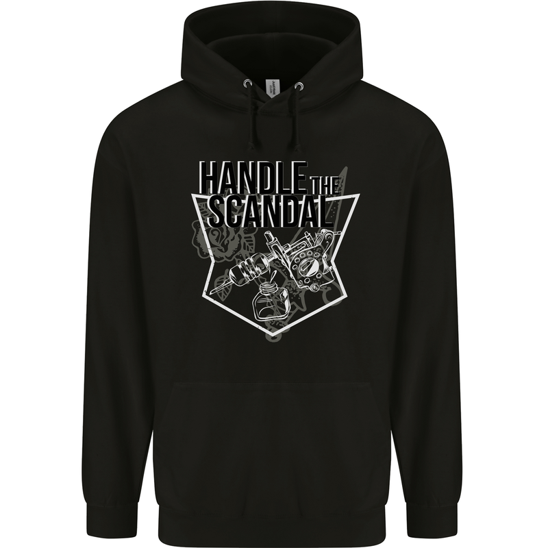 Handle the Scandal Tattoo Artist Mens 80% Cotton Hoodie Black