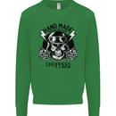 Handmade Choppers Biker Motorcycle Bike Kids Sweatshirt Jumper Irish Green