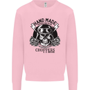 Handmade Choppers Biker Motorcycle Bike Kids Sweatshirt Jumper Light Pink