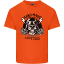 Handmade Choppers Biker Motorcycle Bike Mens Cotton T-Shirt Tee Top Orange