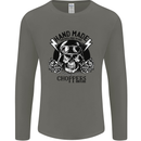 Handmade Choppers Biker Motorcycle Bike Mens Long Sleeve T-Shirt Charcoal