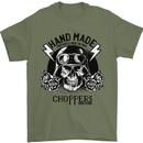 Handmade Choppers Biker Motorcycle Bike Mens T-Shirt 100% Cotton Military Green