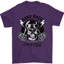 Handmade Choppers Biker Motorcycle Bike Mens T-Shirt 100% Cotton Purple