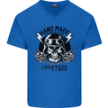 Handmade Choppers Biker Motorcycle Bike Mens V-Neck Cotton T-Shirt Royal Blue