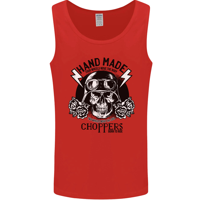 Handmade Choppers Biker Motorcycle Bike Mens Vest Tank Top Red