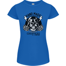 Handmade Choppers Biker Motorcycle Bike Womens Petite Cut T-Shirt Royal Blue