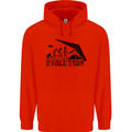 Hang Gliding Evolution Funny Hang Glider Childrens Kids Hoodie Bright Red