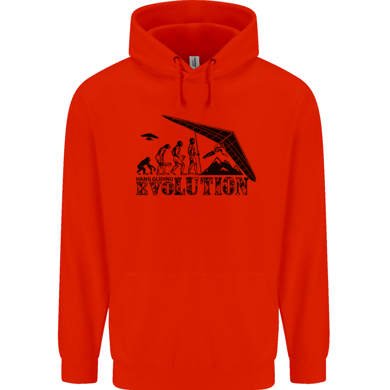 Hang Gliding Evolution Funny Hang Glider Childrens Kids Hoodie Bright Red