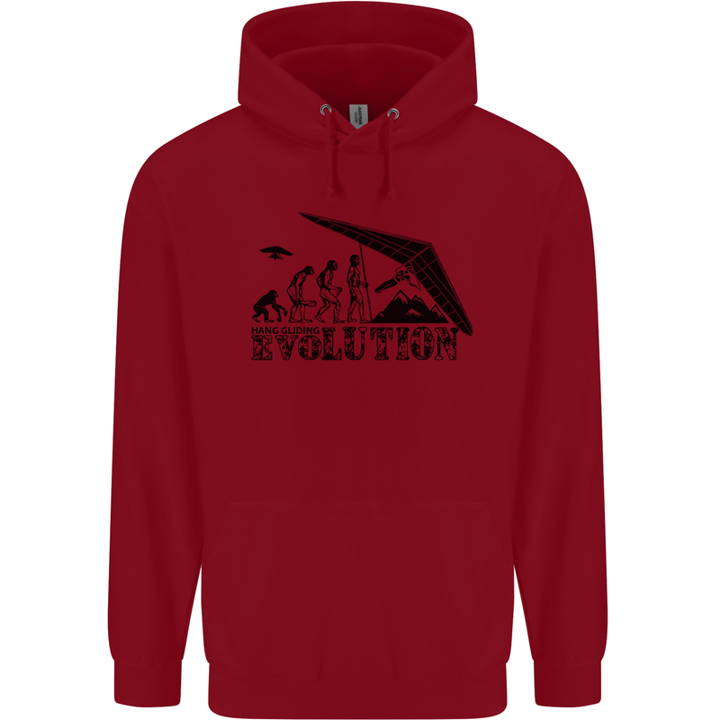 Hang Gliding Evolution Funny Hang Glider Childrens Kids Hoodie Red