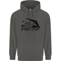 Hang Gliding Evolution Funny Hang Glider Childrens Kids Hoodie Storm Grey