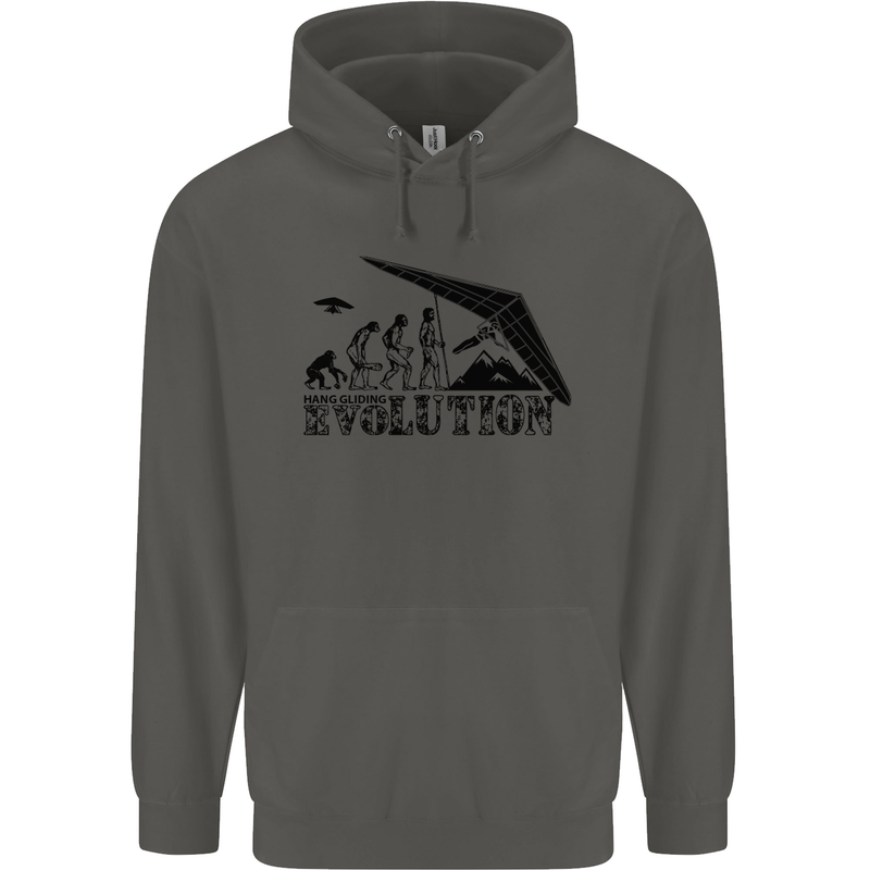 Hang Gliding Evolution Funny Hang Glider Childrens Kids Hoodie Storm Grey