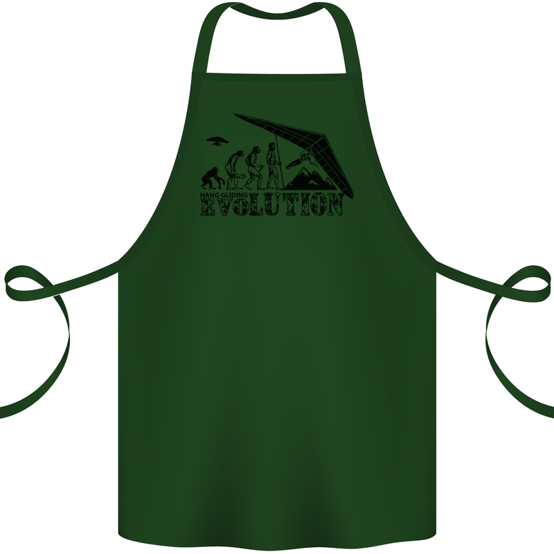 Hang Gliding Evolution Funny Hang Glider Cotton Apron 100% Organic Forest Green