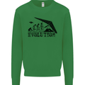 Hang Gliding Evolution Funny Hang Glider Kids Sweatshirt Jumper Irish Green