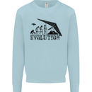 Hang Gliding Evolution Funny Hang Glider Kids Sweatshirt Jumper Light Blue