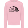 Hang Gliding Evolution Funny Hang Glider Kids Sweatshirt Jumper Light Pink