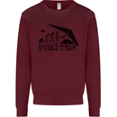 Hang Gliding Evolution Funny Hang Glider Kids Sweatshirt Jumper Maroon