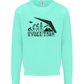 Hang Gliding Evolution Funny Hang Glider Kids Sweatshirt Jumper Peppermint