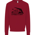 Hang Gliding Evolution Funny Hang Glider Kids Sweatshirt Jumper Red