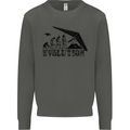 Hang Gliding Evolution Funny Hang Glider Kids Sweatshirt Jumper Storm Grey