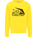 Hang Gliding Evolution Funny Hang Glider Kids Sweatshirt Jumper Yellow