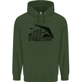 Hang Gliding Evolution Funny Hang Glider Mens 80% Cotton Hoodie Forest Green