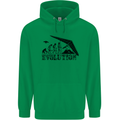 Hang Gliding Evolution Funny Hang Glider Mens 80% Cotton Hoodie Irish Green