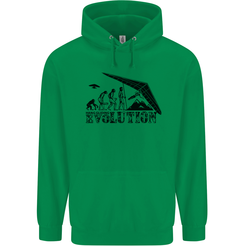 Hang Gliding Evolution Funny Hang Glider Mens 80% Cotton Hoodie Irish Green