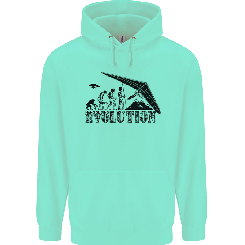 Hang Gliding Evolution Funny Hang Glider Mens 80% Cotton Hoodie Peppermint