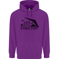 Hang Gliding Evolution Funny Hang Glider Mens 80% Cotton Hoodie Purple
