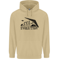Hang Gliding Evolution Funny Hang Glider Mens 80% Cotton Hoodie Sand