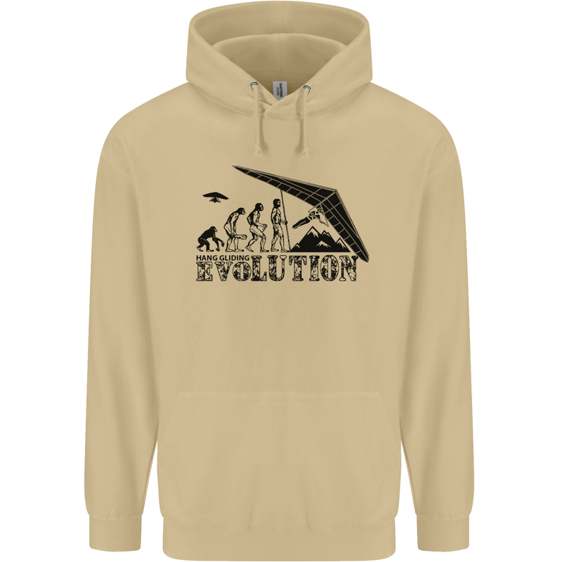 Hang Gliding Evolution Funny Hang Glider Mens 80% Cotton Hoodie Sand