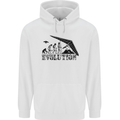 Hang Gliding Evolution Funny Hang Glider Mens 80% Cotton Hoodie White