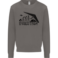 Hang Gliding Evolution Funny Hang Glider Mens Sweatshirt Jumper Charcoal