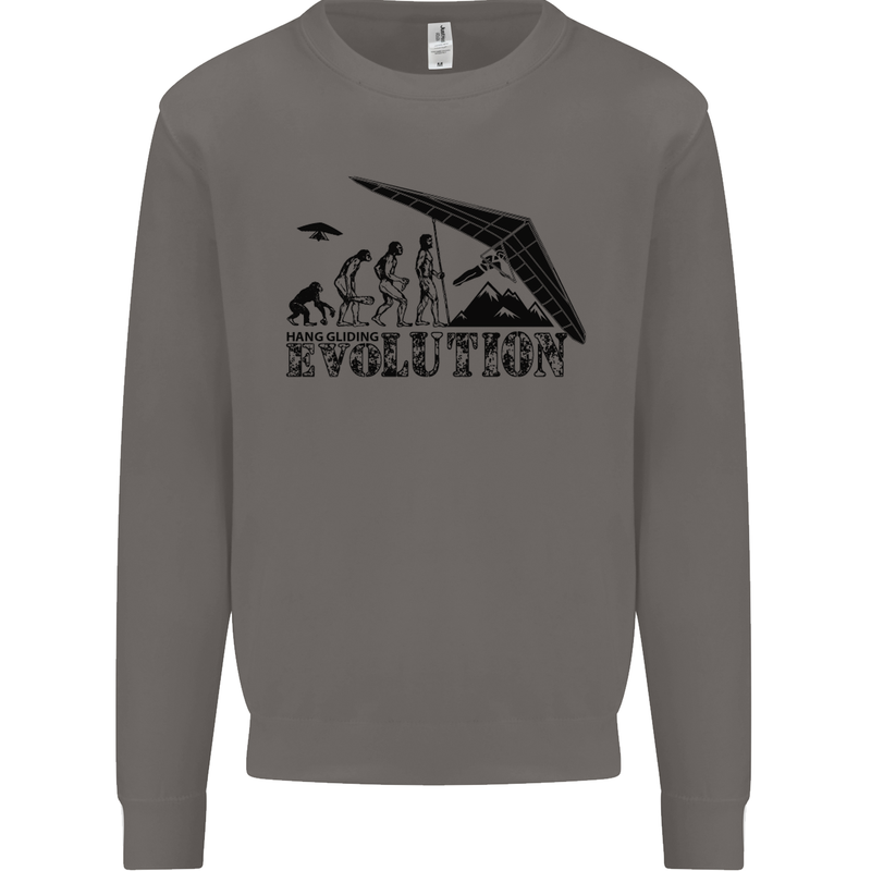 Hang Gliding Evolution Funny Hang Glider Mens Sweatshirt Jumper Charcoal