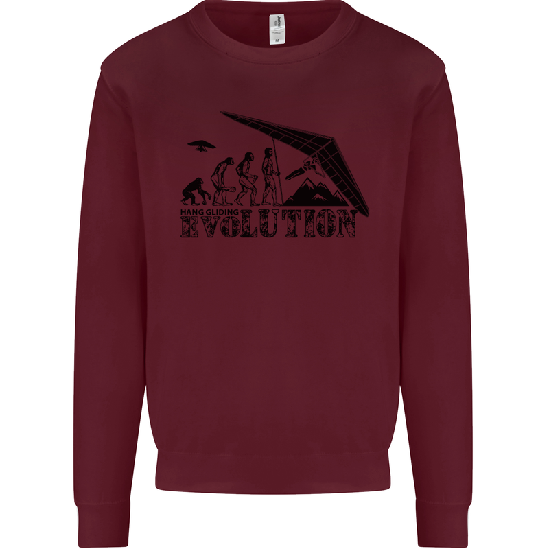 Hang Gliding Evolution Funny Hang Glider Mens Sweatshirt Jumper Maroon