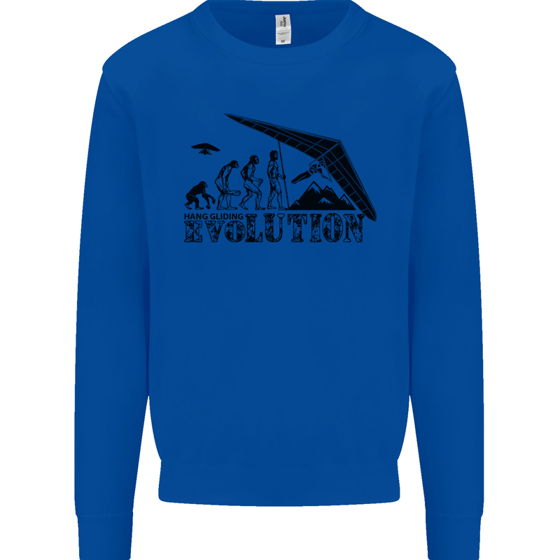 Hang Gliding Evolution Funny Hang Glider Mens Sweatshirt Jumper Royal Blue