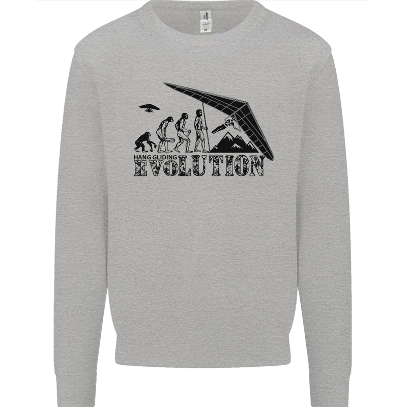 Hang Gliding Evolution Funny Hang Glider Mens Sweatshirt Jumper Sports Grey