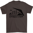 Hang Gliding Evolution Funny Hang Glider Mens T-Shirt Cotton Gildan Dark Chocolate