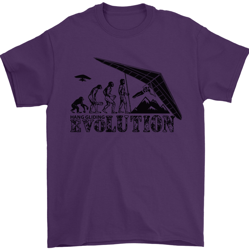 Hang Gliding Evolution Funny Hang Glider Mens T-Shirt Cotton Gildan Purple