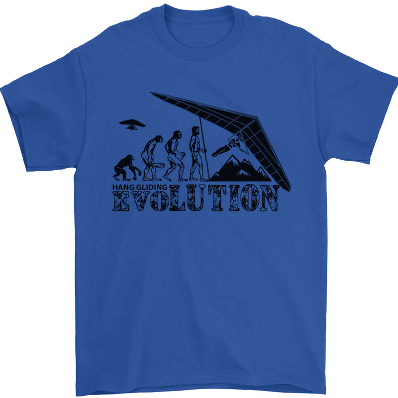 Hang Gliding Evolution Funny Hang Glider Mens T-Shirt Cotton Gildan Royal Blue