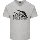 Hang Gliding Evolution Funny Hang Glider Mens V-Neck Cotton T-Shirt Sports Grey