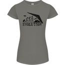 Hang Gliding Evolution Funny Hang Glider Womens Petite Cut T-Shirt Charcoal