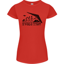 Hang Gliding Evolution Funny Hang Glider Womens Petite Cut T-Shirt Red