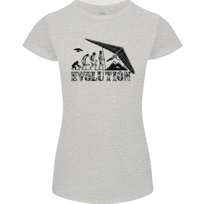 Hang Gliding Evolution Funny Hang Glider Womens Petite Cut T-Shirt Sports Grey