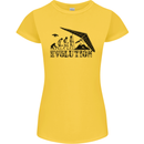Hang Gliding Evolution Funny Hang Glider Womens Petite Cut T-Shirt Yellow