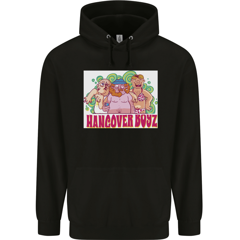 Hangover Boyz Stag Do Doo Funny Beer Mens 80% Cotton Hoodie Black